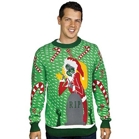 Zombie Santa Ugly Christmas Sweater Thick New Medium - Picture 1 of 3